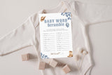 Baby Word Scramble Baby Shower Game | Blue Cowboy Western