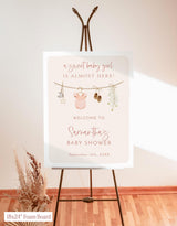 Girl Clothesline Baby Shower Welcome Sign | Sweet Baby Poster