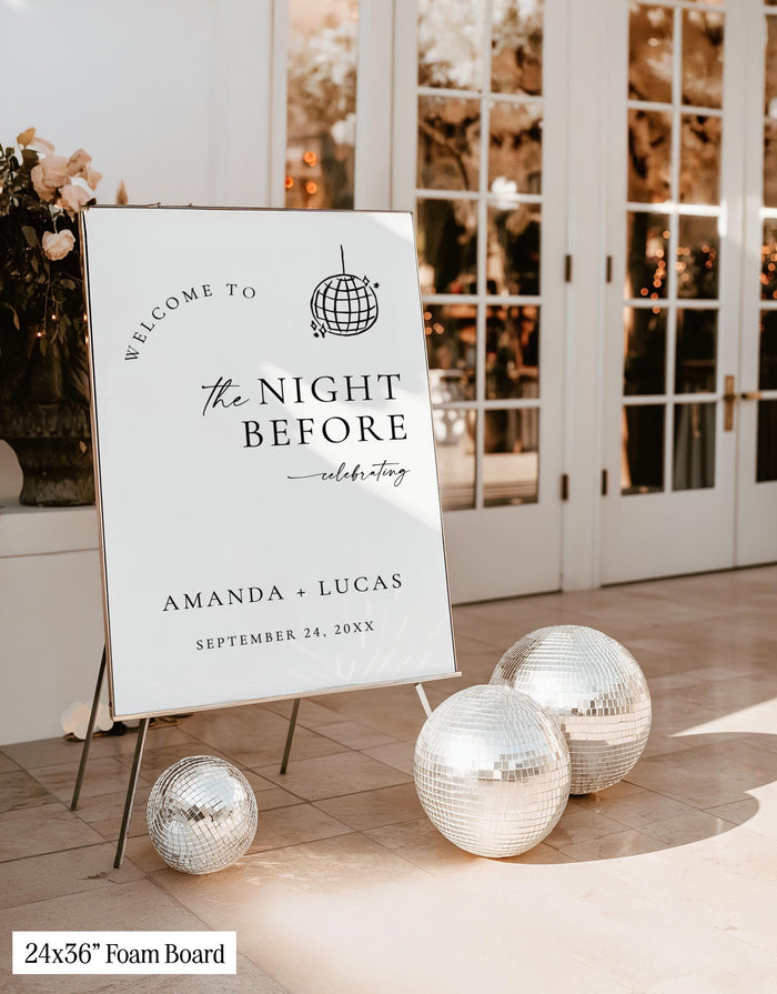 Rehearsal Dinner Welcome Sign | Disco Wedding