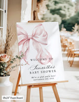 Pink Bow Bridal Shower Welcome Sign | Coquette