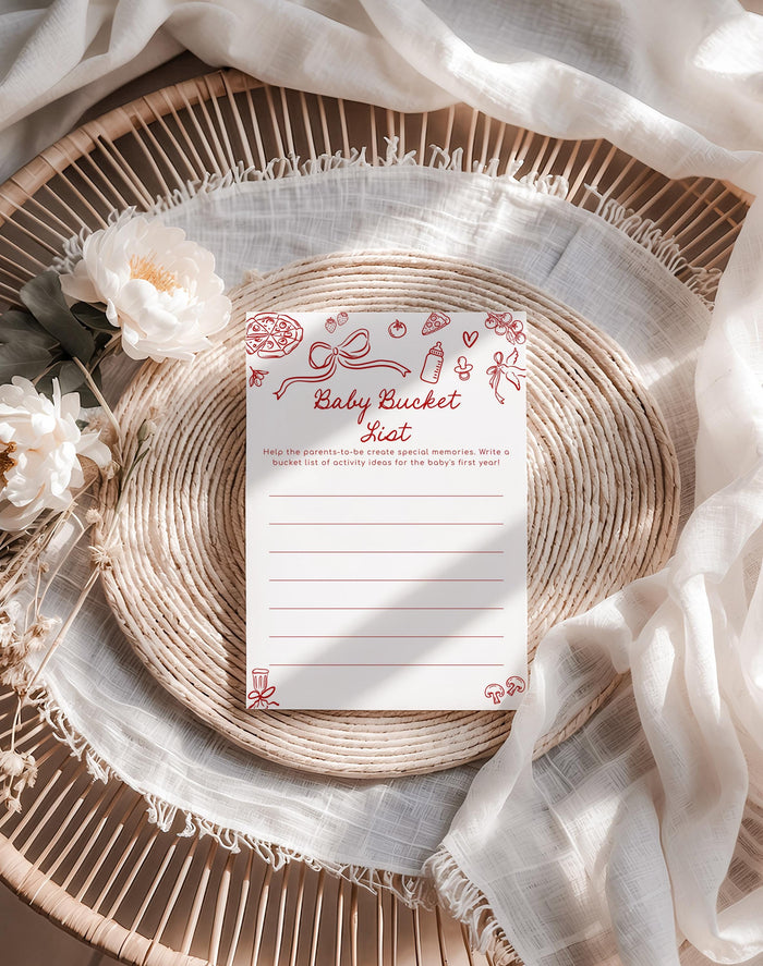 Baby Bucket List Card Baby Shower Card | Pizza Baby Shower | Special Delivery