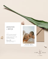 Modern Wedding Invitation with Envelopes | Minimalist Photo Wedding Invite 5x7