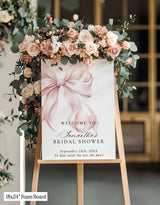 Pink Bow Bridal Shower Welcome Sign | Coquette Theme