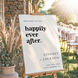 Happily Ever After Wedding Sign | Minimalist Modern Theme