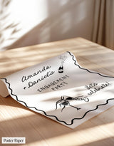 Printed + Shipped Handwritten Engagement Party Welcome Sign, Champagne Tower Welcome, Funky Whimsical Engagement, Illustration Party Sign