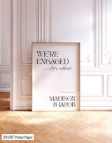 We're Engaged Welcome Sign | Modern Minimalist Theme