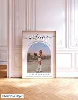 Graduation Party Welcome Sign | Custom Photo Modern Minimalist