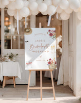 Floral Bachelorette Welcome Sign | Wine Country Bachelorette Weekend Poster