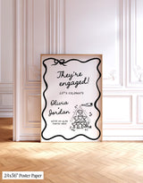 Champagne Engagement Party Welcome Sign | Modern Signage