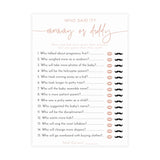 Mommy or Daddy Game | Blush Pink Baby Shower Game Card 5x7 BM1