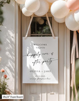 Happily Ever After Wedding Welcome Sign | Modern Minimalist Theme