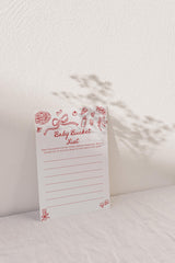 Baby Bucket List Card | Red Bow Shower Boho