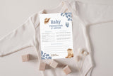 Predictions and Advice Baby Shower Card | Blue Cowboy Western