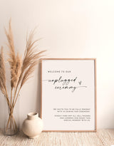 Unplugged Ceremony Wedding Sign | Modern Minimalist Elegant