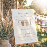 Boho Gender Reveal Welcome Sign | He or She Party Poster
