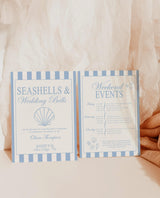 Beach Bachelorette Itinerary Invitation with Envelopes | Seashells And Wedding Bells