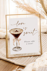 Love is Sweet Bridal Shower Treat Sign | Love is Brewing Espresso Martini