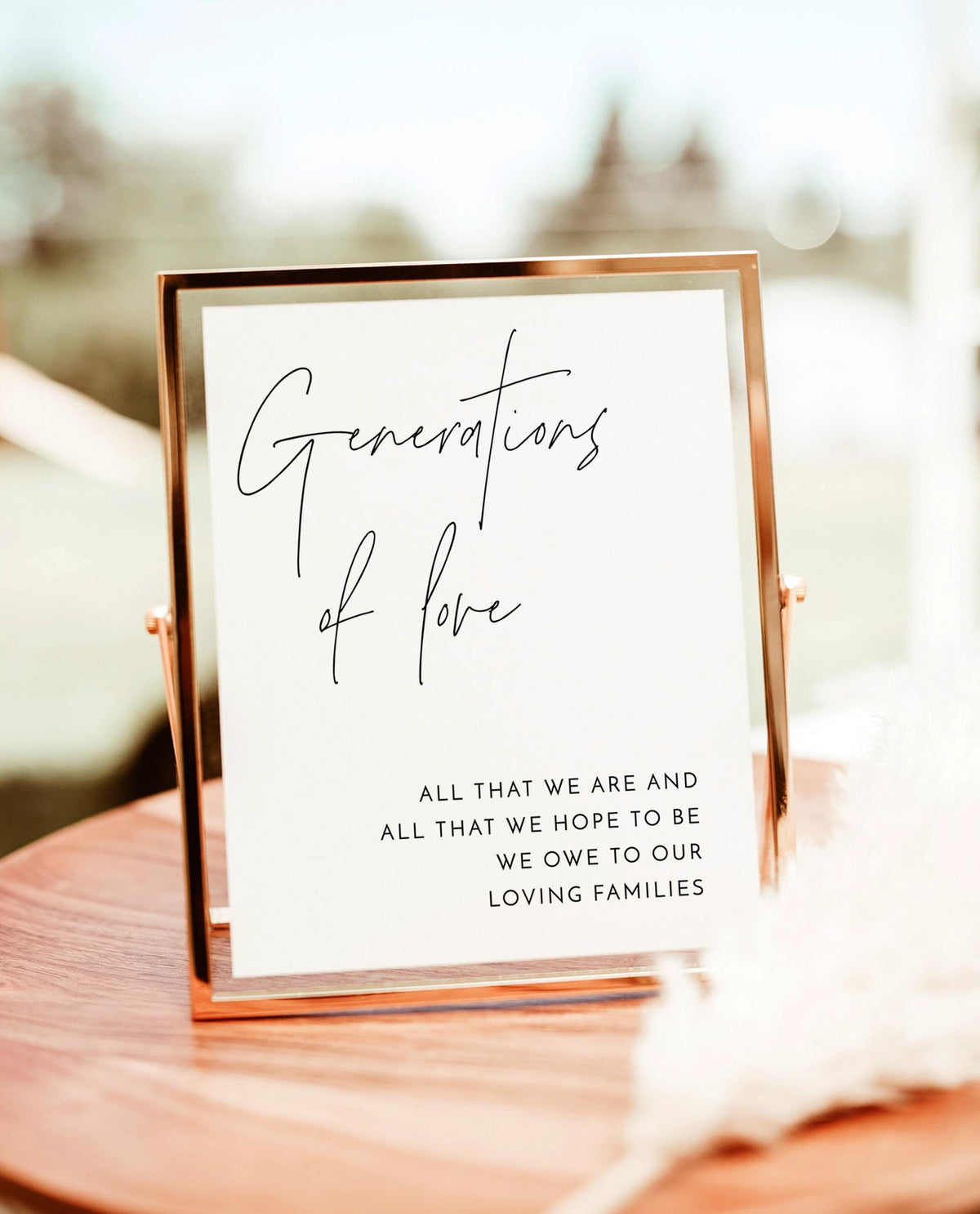 Generations of Love Sign | Modern Minimalist Wedding All