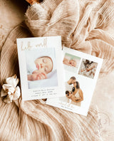 Birth Announcement Card Photo Baby | Hello World Modern Minimalist