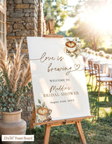 Love is Brewing Bridal Shower Welcome Sign | Espresso Coffee Theme