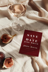 Burgundy and Cream Save the Date | Elegant 5x7 Envelopes