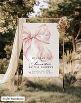 Pink Bow Bridal Shower Welcome Sign | Coquette Theme