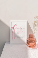 How Big Is Mommys Belly Game Baby Shower Game Sign | Pink Bow