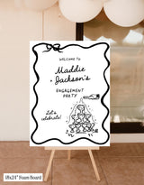 Champagne Engagement Party Welcome Sign | Modern Wedding Handwritten Calligraphy Theme