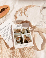 4 Photo Wedding Thank You Card with Envelopes | Modern Minimalist Boho - Printed Sign by Wild Bloom Design Studio