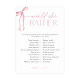 Would She Rather Game Bridal Shower Game | Pink Bow