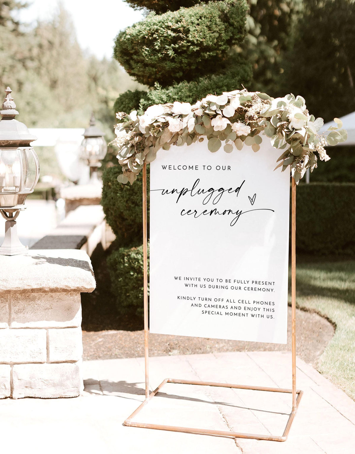 Unplugged Ceremony Wedding Sign | Modern Minimalist Elegant