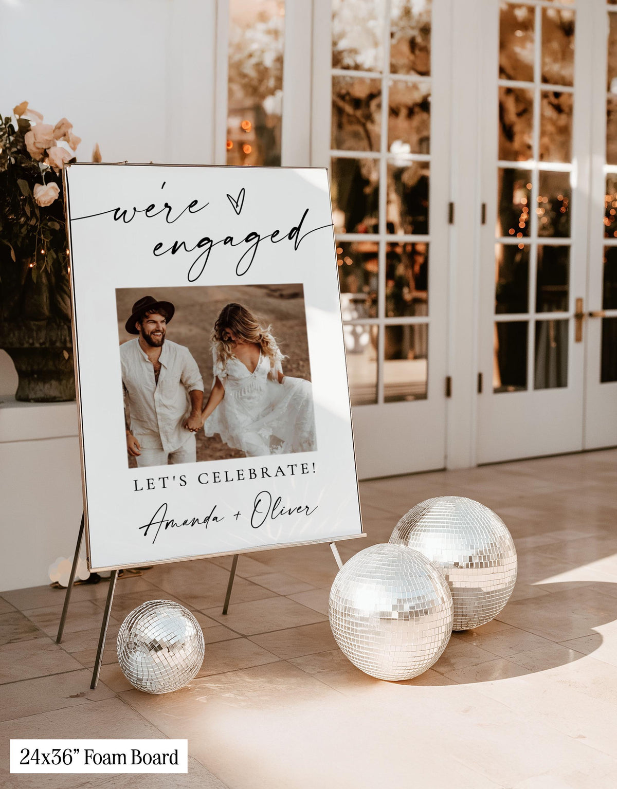 Engagement Party Welcome Sign | Minimalist We're Engaged Modern