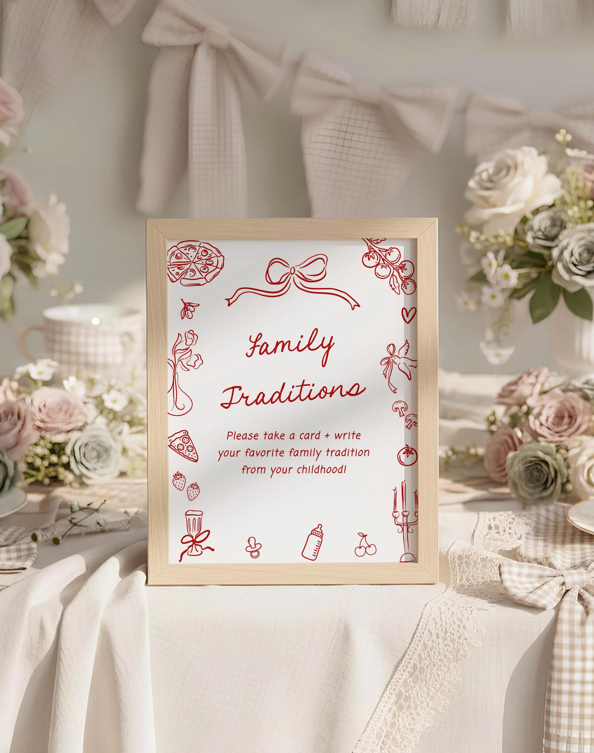 Family Traditions Sign Baby Shower Sign | Pizza Baby Shower | Special Delivery