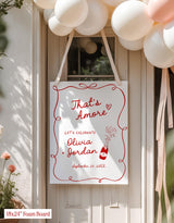 That's Amore Wedding Welcome Sign | Modern Italian Wavy Frame