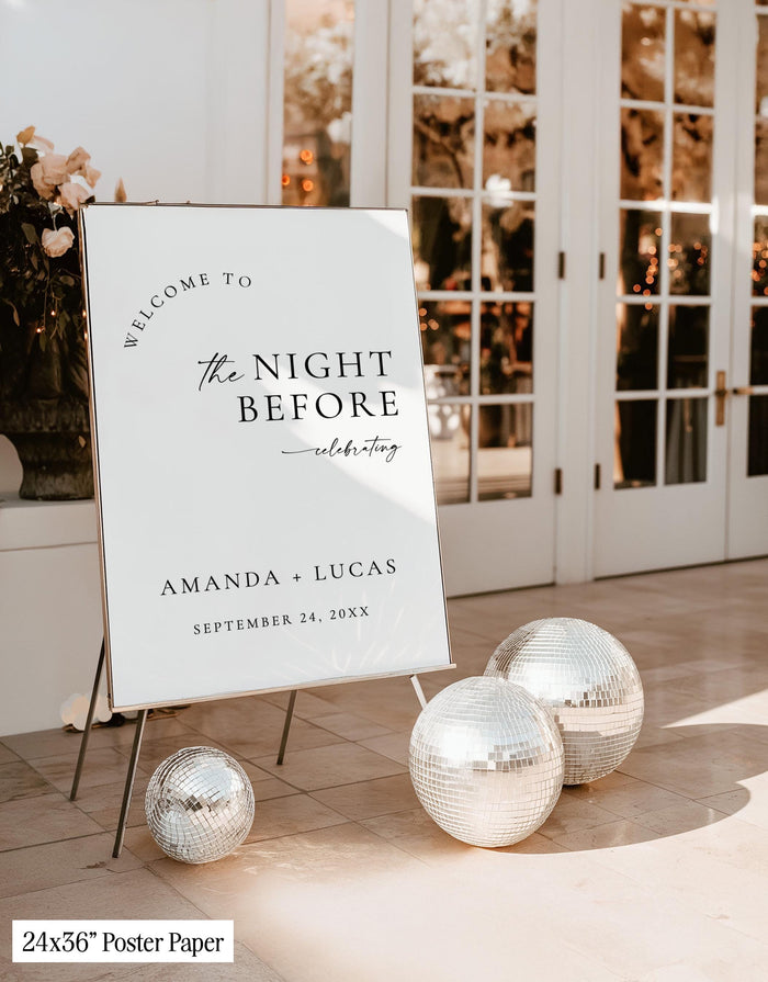 Rehearsal Dinner Welcome Sign | Night Before Wedding