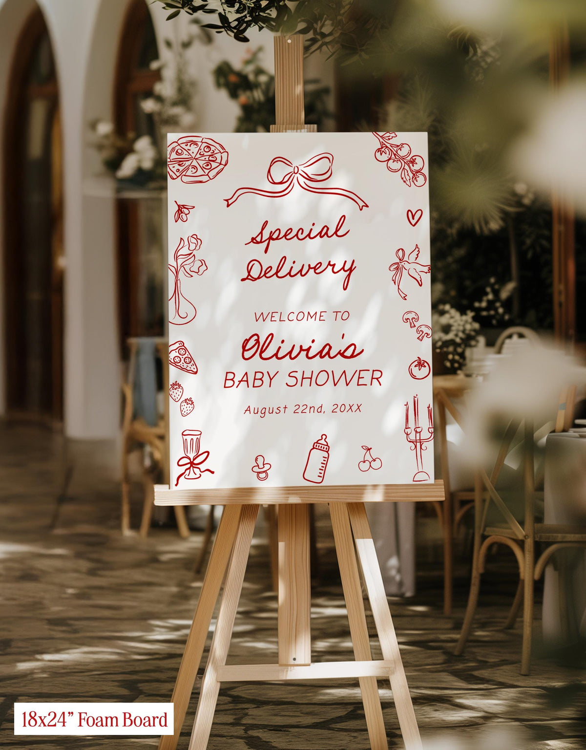Special Delivery Baby Shower Invite | Pizza Welcome Italian Theme