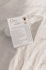 Over Or Under Bridal Shower Game | Love is Brewing Espresso Martini