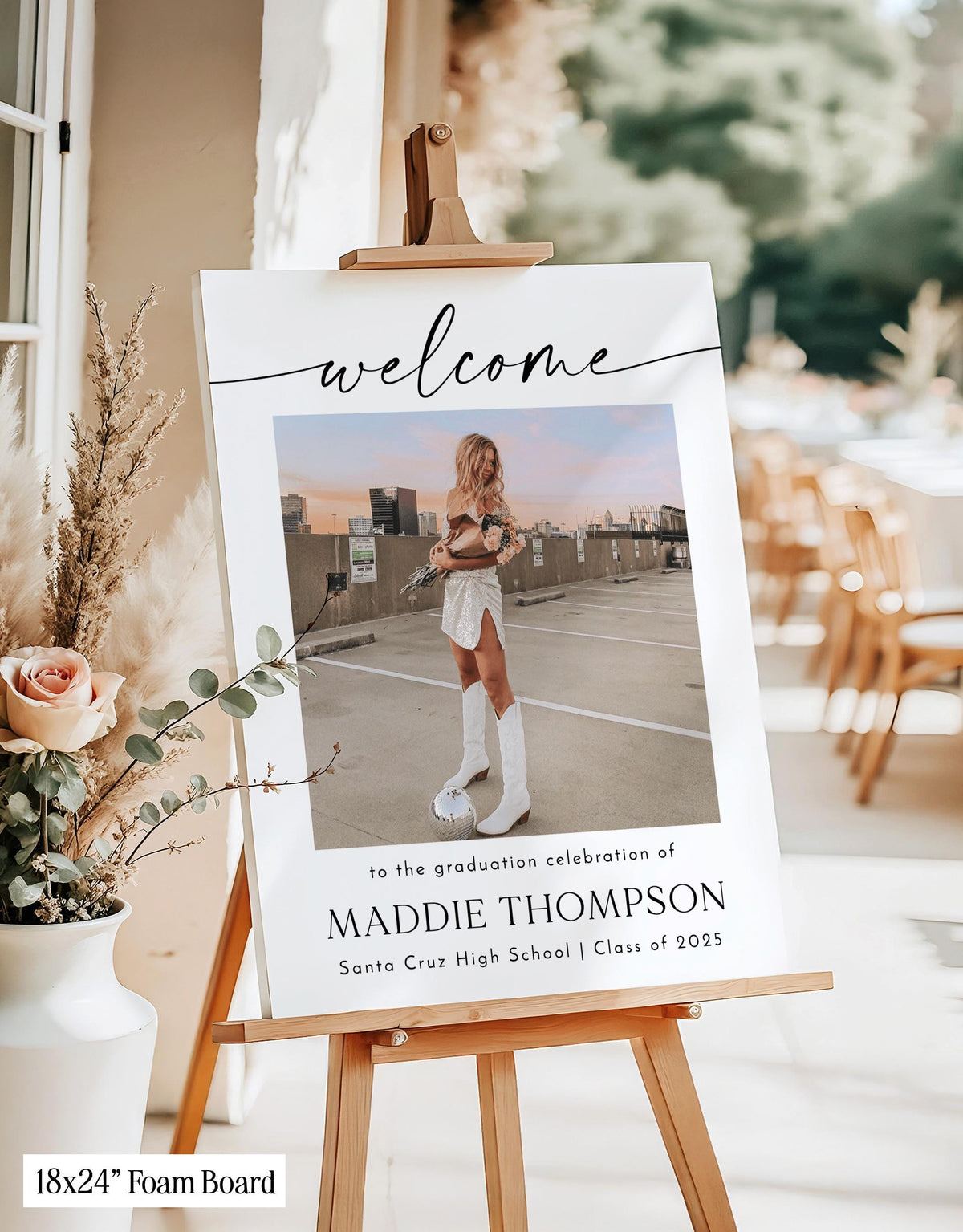Graduation Party Welcome Sign | Modern Minimalist Photo