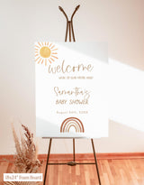 Rainbow Baby Shower Welcome Sign
