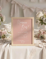 Momosa Bar Sign | Boho Blush Pink Baby Shower Bar Sign 8x10 BM1
