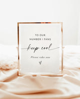 Wedding Fan Sign | Minimalist Our Number One