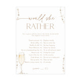 Would She Rather Bridal Shower Game | Pearls and Prosecco