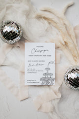 Pop the Champagne Bridal Shower Invitation | Tower Disco Invite Envelopes