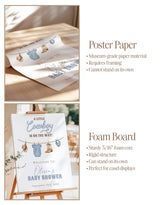 A Little Cowboy On The Way Baby Shower Welcome Sign | Dusty Blue Party - alternate view