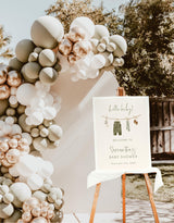 Boy Clothesline Baby Shower Welcome Sign | Boho Theme