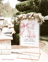 Pink Bow Baby Shower Welcome Sign | Coquette Theme