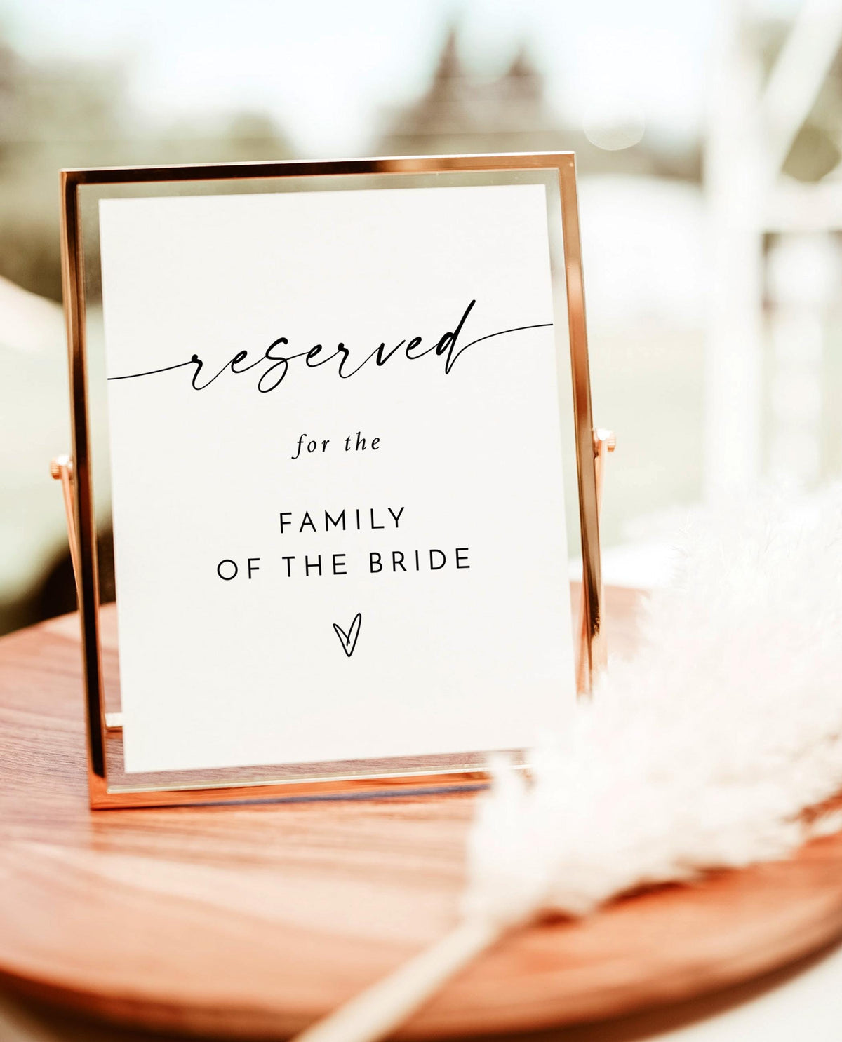 Reserved for Family Wedding Sign | Modern Minimalist Seating