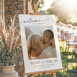 Minimalist Photo Wedding Welcome Sign | Modern Personalized