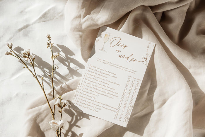 Over Or Under Bridal Shower Game | Pearls and Prosecco