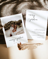 Minimalist Photo Wedding Invitation with Envelopes | Modern Script